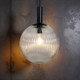 Large Clear Ribbed Glass Pendant Light E27 25W Large Clear Ribbed Glass Pendant Light E27 25W